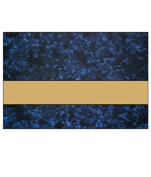 Rowmark FlexiBrass celestial blue/brass 1238x610x0,5mm
